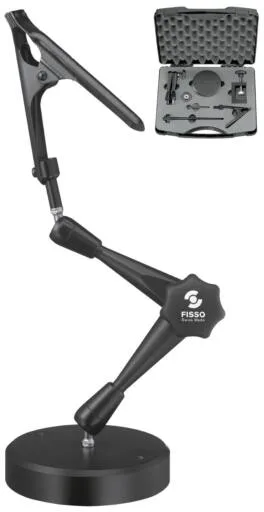 FISSO S-20.00 Set: Arm, base, clamp, and carrying case
