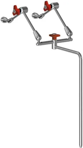 Detailed view of FISSO articulated holder with adjustable arms and mounting base