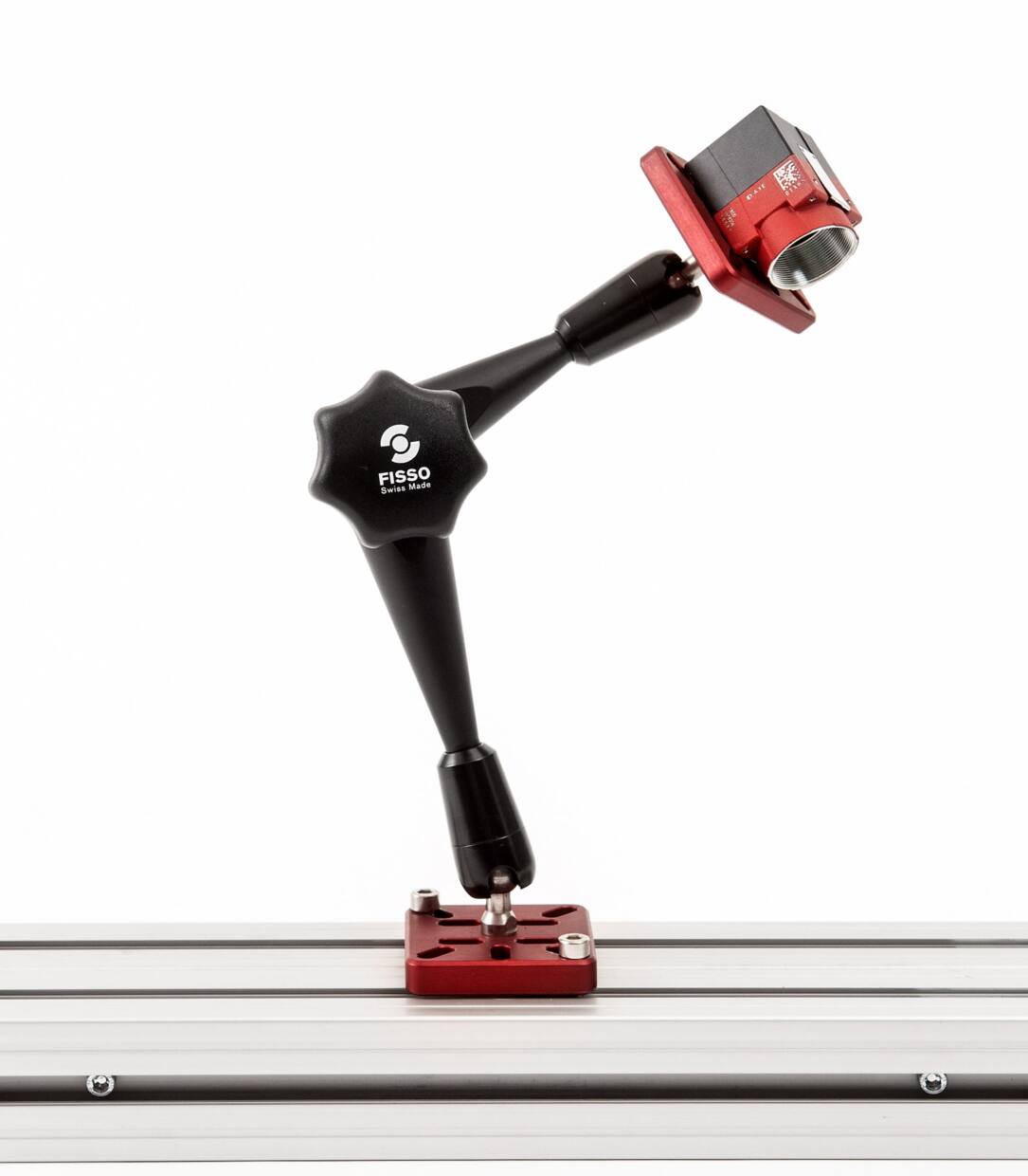 FISSO camera-monitor mount with articulated arm setup