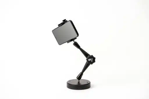 FISSO smartphone holder with articulated arm and steel base